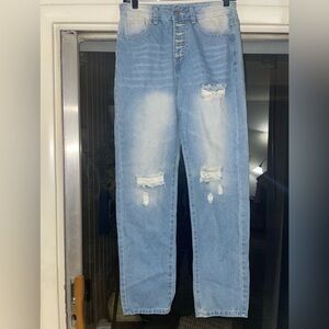 Distressed Light Blue Jeans